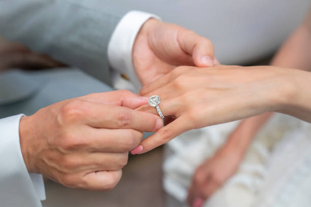 Wearing a ring at the engagement ceremony